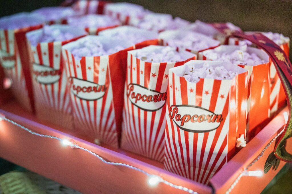 Einrichtungstipps wie Popcorn, kleine Snacks für zwischendurch